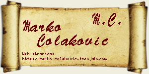 Marko Čolaković vizit kartica